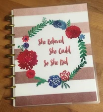 She Believed She Could Quote Front/Back Cover Set 4 use w Classic Happy Planner~