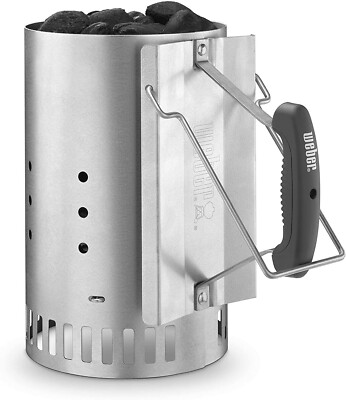 Weber 7416 Anzündkamin Rapidfire Garten Grillen Kohle Anzünden Zubehör silber
