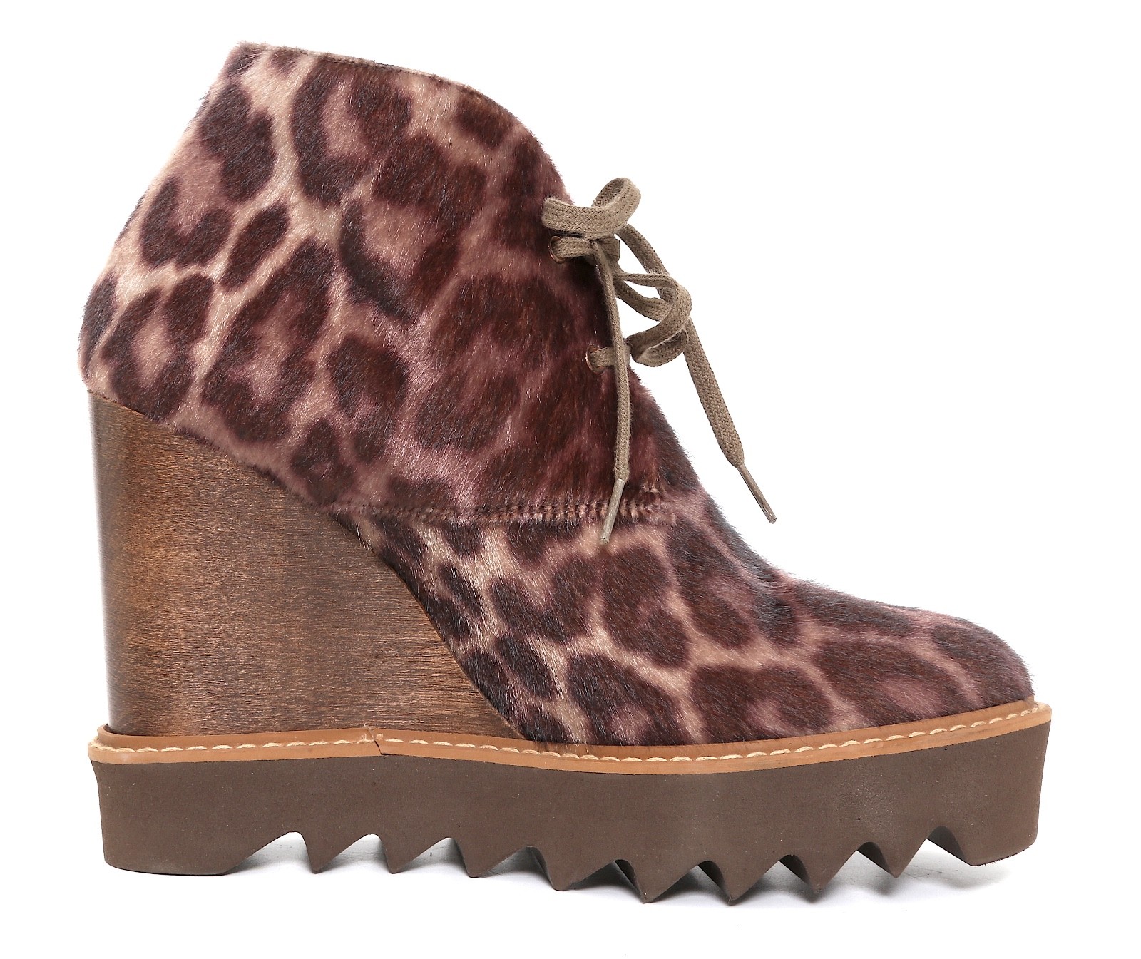 Stella Mccartney Leopard Print Brown Wedge Bootie Z4475* Women Size 39 EUR image 3