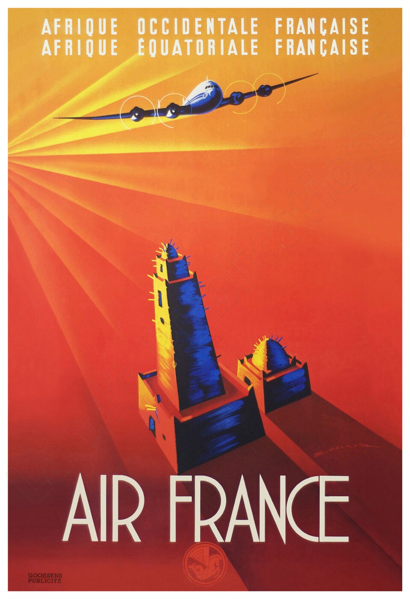 Air France Vintage 1946 Advertising Poster | eBay