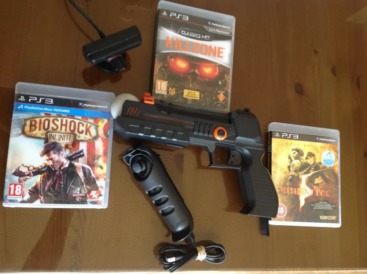 PS3)(Resident Evil 5 ) Bioshock Infinitet )(killzone 1)PS3 Move Gun and navigtior eBay