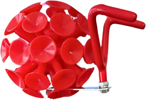 Disc Golf Retriever Suction Ball Attachment with Hook Kit, Red