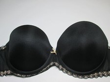 Btemptd Bra Size 32C Black Underwired Lined Balconette Strapless Adjustable