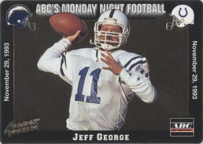 George Monday 1993 Action Packed Monday Night Football - Jeff George #54 for sale ...