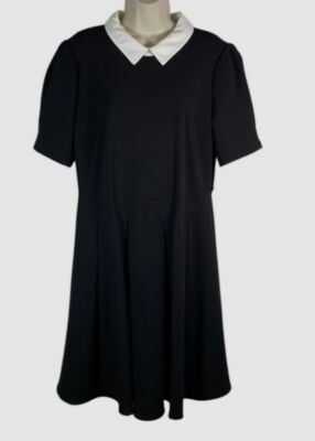 Karl Lagerfeld Paris Women's Black Pearl Necklace A-Line Dress Size 14