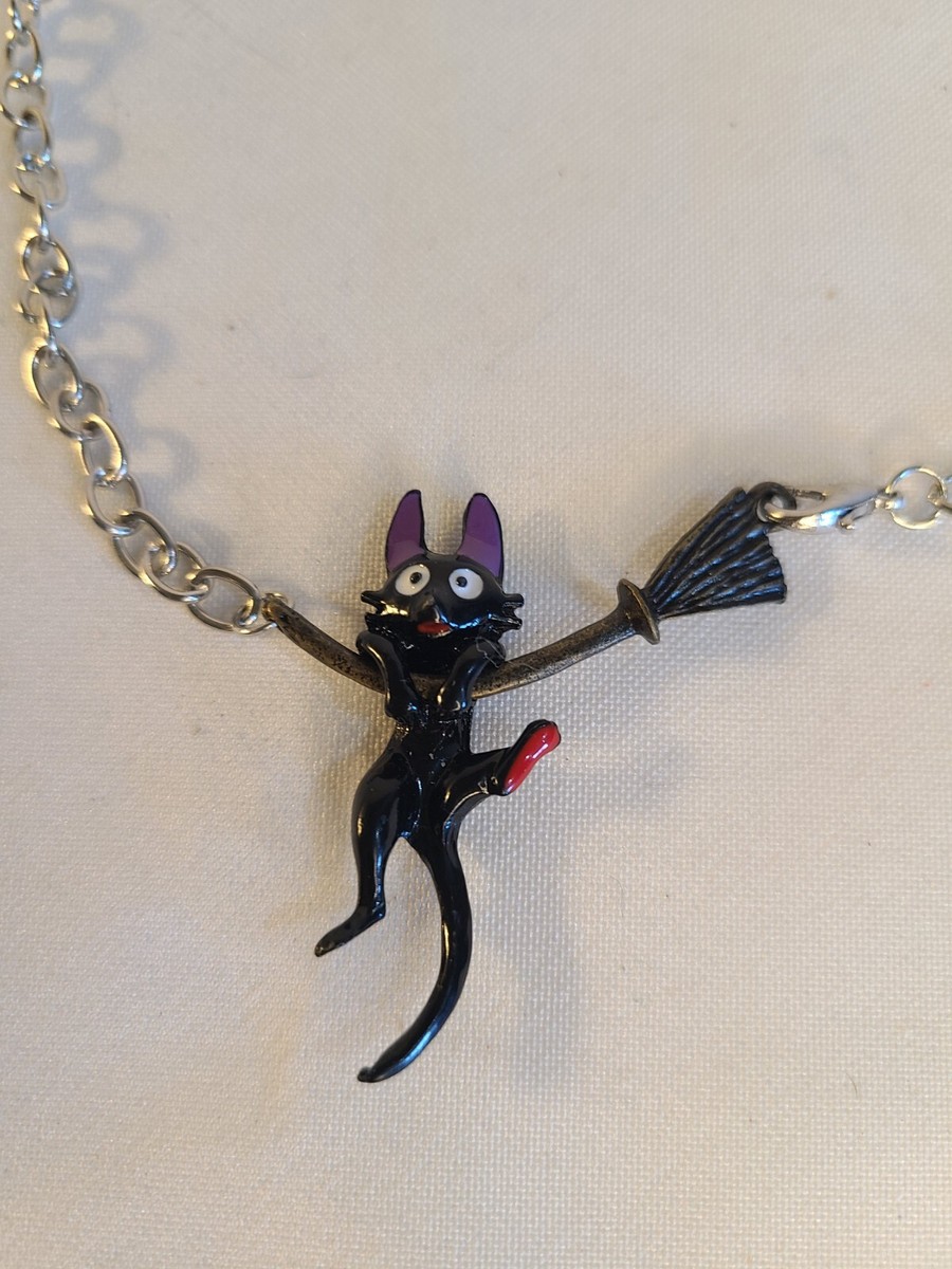 Kiki's Delivery Service Jiji Hanging on Broom Necklace | eBay