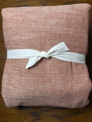 NEW Pottery Barn 100 x 120 Emery Linen Curtain, Cotton Lined-Brick