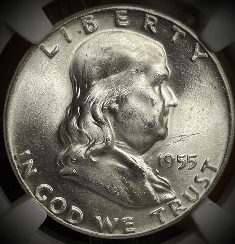 1955 50c Silver Franklin Half Dollar FS-401 Bugs Bunny NGC MS64 FBL Rare Coin