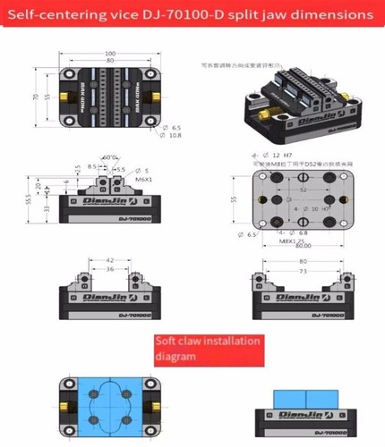 Single-sided bridge plate L block 170-200 / 5-axis 0-point self-centering vise - Picture 5 of 17