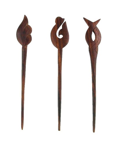 Wooden Hair Accessory Pineapple Hawaii Tropical Pick 7.4\