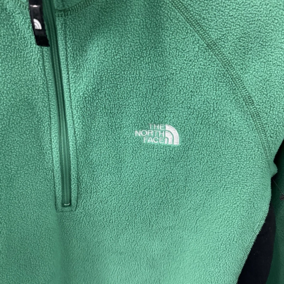 Пуловер женский The North Face размер XL серия Flight зеленый черный 1/4 флисовая молния - Изображение 3 из 4