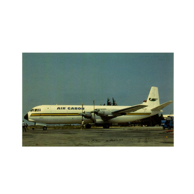 NEU - Air Gabon - Vickers Vanguard - Flugzeug Postkarte - Top Qualität