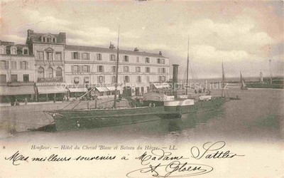 HONFLEUR Lisieux 14 Calvados Hôtel du Cheval Blanc et Bateau du Havre