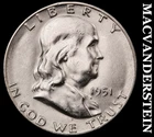 1951-S Franklin Half Dollar - Scarce  Uncirculated  Lustrous  No Reserve  #J8745