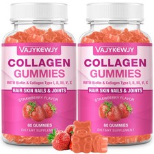 2Pack Collagen Gummies for Women  Men with Biotin, Vitamin C,  Zinc for Sk...