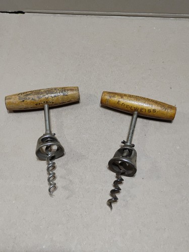 2 Antique Pre Prohibition Corkscrews St. Louis ABC Bohemian + Peter Schoenhofen