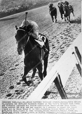 8658-37 horse racing jockey Eddie Arcaro down the stretch 8658-37 8658-37