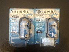 2 Nicorette 2mg Stop Smoking Aid Lozenge, 20 Ct Ea, Ice Mint, Exp 12/27 02/28
