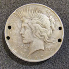 1922 Silver Peace Dollar - Philadelphia - 90% Silver - F-VF Details - Holes
