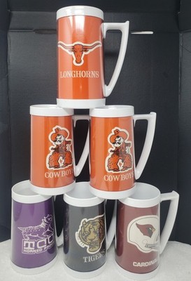 44 Piece 70s 80s Thermo Serv, Eagle Unbranded Mugs Cups Advertising Sports Cars