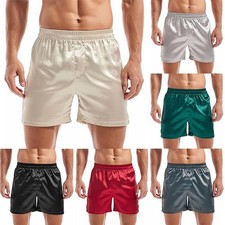 Men's Satin Boxer Trunks for Lounge and Homewear Comfortable Underwear Shorts