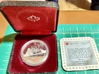 1987 Canada Silver Dollar Coin + Original Box ~0.375 oz ASW Davis Strait Ship