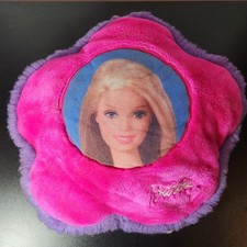 Barbie Personal Throw Pillow Pink Embroidered Star Shape 14 inch Plushie