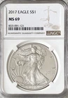2017 American Silver Eagle S$1 NGC MS69 0.999 Fine 1 Oz Bullion ISA Coin #121