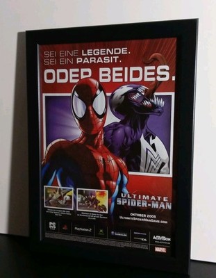 Ultimate Spider-Man PS2 PC GC Werbeblatt Poster Gerahmt Ad Page Framed Werbung 