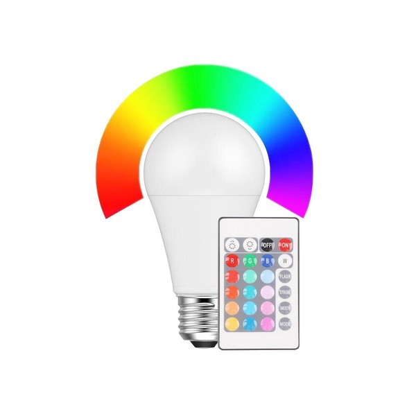 Led Birnenlampe E27, 9W Rgb + 2700K 810Lm 200°, Dimmbar, Mit Fernbedienung-image