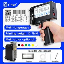 Portable inkjet Printer for Expiry Date Barcode QR Batch Number Handheld+Black