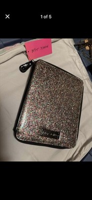 NWT Betsey Johnson Glitter Zip Folio Tablet/E-Reader Case - 8x10 