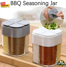 4-in-1 Seasoning Jar – Portable Plastic Spice Shaker for BBQ, Camping & Home