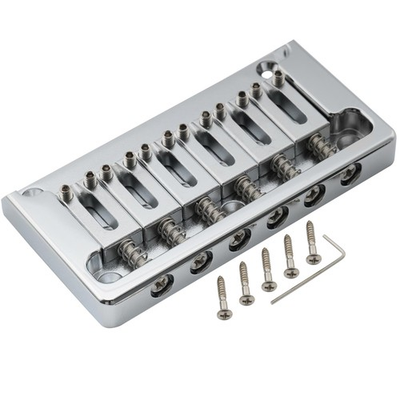 #ad Musiclily Ultra Chrome Brass 52.5mm Fixed Hardtail Bridge For Strat Tele Guitar $39.11