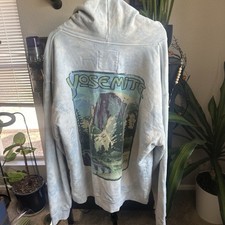 Vintage Big Vista Men's 2XL Blue Fleece Pullover Hoodie Yosemite Made in USA