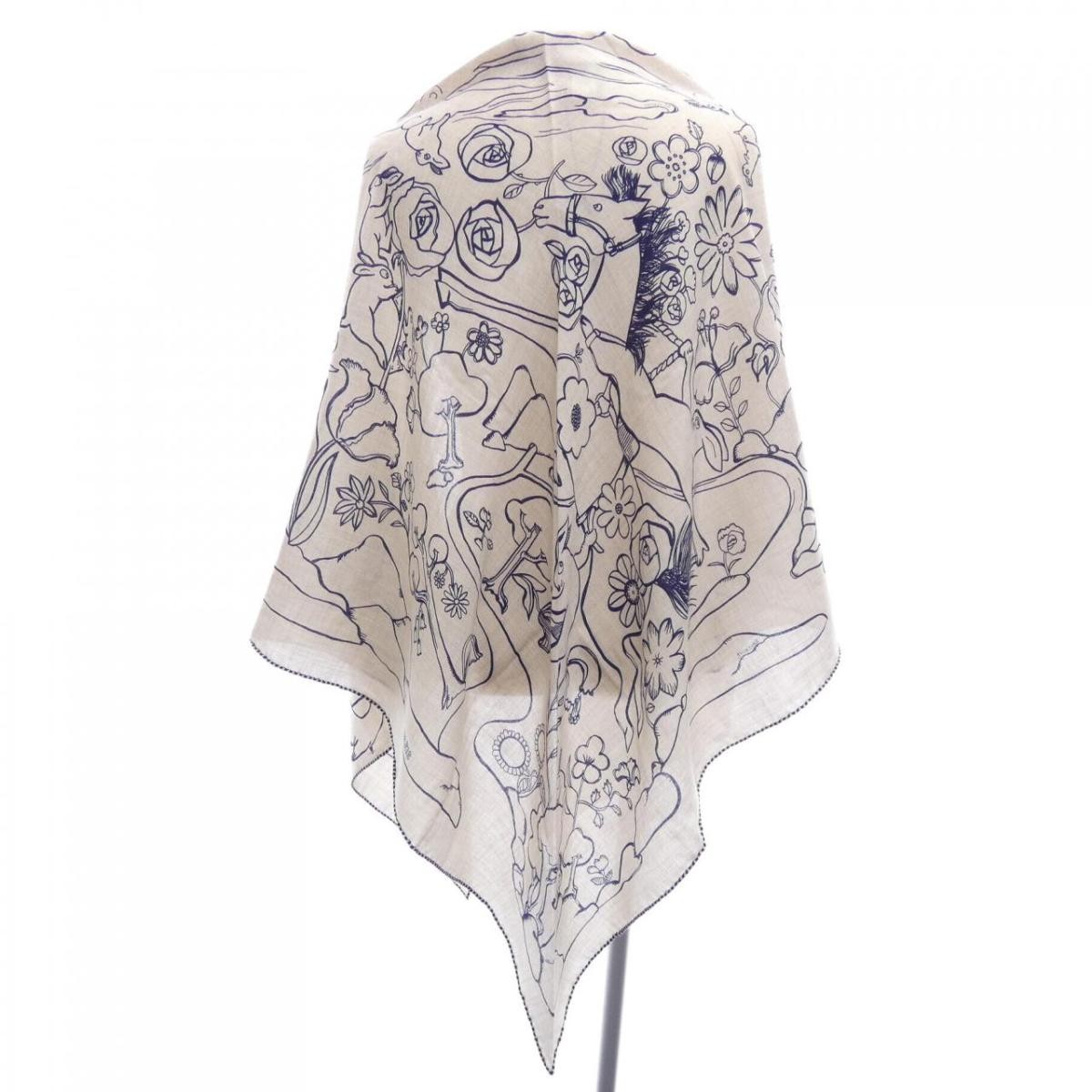 Hermes MILLE ET UN LAPINS H364007S Triangle Jean Shawl r0_0209 thumbnail 2