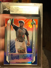 Derek Curiel 2021 Leaf Metal Draft Red,White and Blue Proof Rookie Auto 1/1 LSU