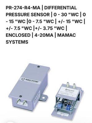 Mamac Systems PR-274-R4-MA Differential Pressure Transducer 4-20mA