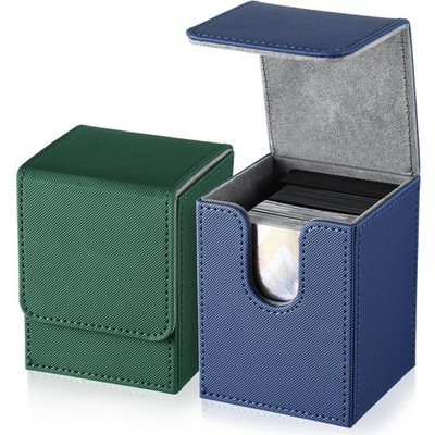 2 Boxes Leather Deck Card Boxes Large Size Fit 100 Plus Sleeved Cards Deck Ga...