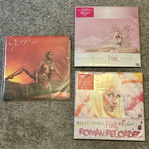 Nicki Minaj Vinyl Lot Pink Friday 2LP Roman Reloaded 2LP Queen 2LP VGC Hip Hop
