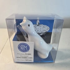 R & M International White Porcelain Pie Bird NIB