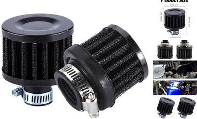  2Pcs Air Filter Valve Cover Breather, 12mm Air Filter Cold Air Intake Filter 