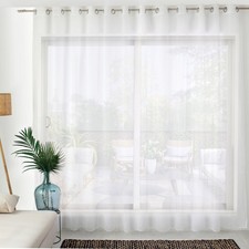 Rideau Voilage XL à Œillets "Sablé" 420x240cm Blanc