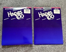 Vintage Hanes Too Control Top Pantyhose Style 137 Size EF Classic Navy Lot Of 2