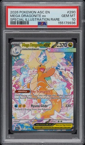 2026 POKEMON ASCENDED HEROES SPECIAL ILLUSTRATION RARE MEGA DRAGONITE EX PSA 10