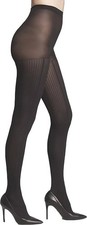 Hue Women's Luxe Tights Contour Rib With Control Top S/M Black