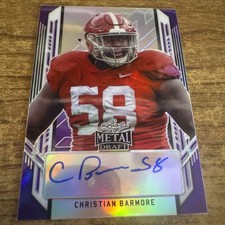 CHRISTIAN BARMORE 2021 LEAF METAL DRAFT PURPLE REFRACTOR AUTOGRAPH RC 07/25