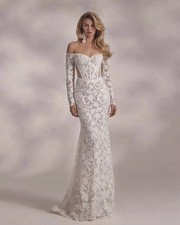 Sweetheart Mermaid Long Sleeves Wedding Dress Off Shoulder Backless Bride Gown