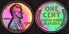 *Key Date* 1934-D Lincoln wheat cent penny, rainbow toning *19 Deg CW Rot* 61-45