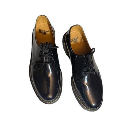Dr. Martens 1461 Oxford Black Patent Leather Shoes SZ W8, M9, UK 6